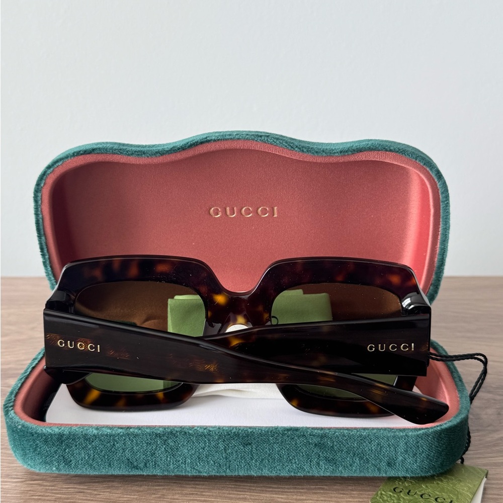 Gucci Brown Square Frame Sunglasses - Picture 3 of 5